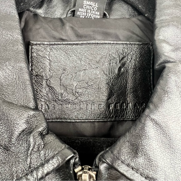 Jacqueline Ferrar Authentic Pig Nappa Genuine Leather Black Zip Up Jacket size S - Picture 13 of 13